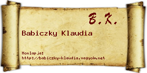 Babiczky Klaudia névjegykártya